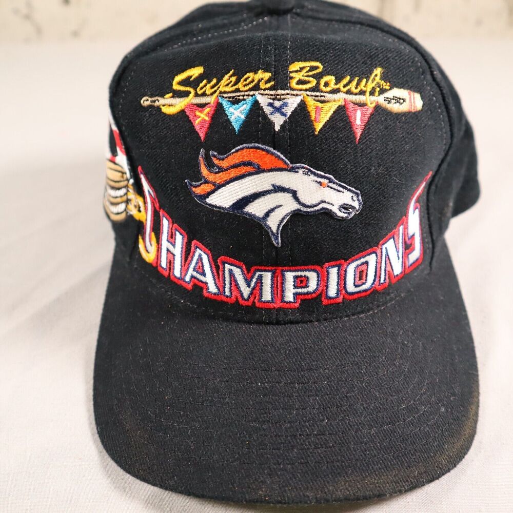 VTG Denver Broncos Superbowl XXXII Champions Cap Hat Black Adjustable San Diego